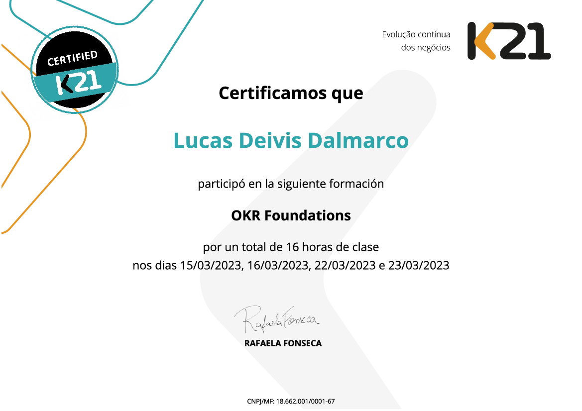 Certificado K21